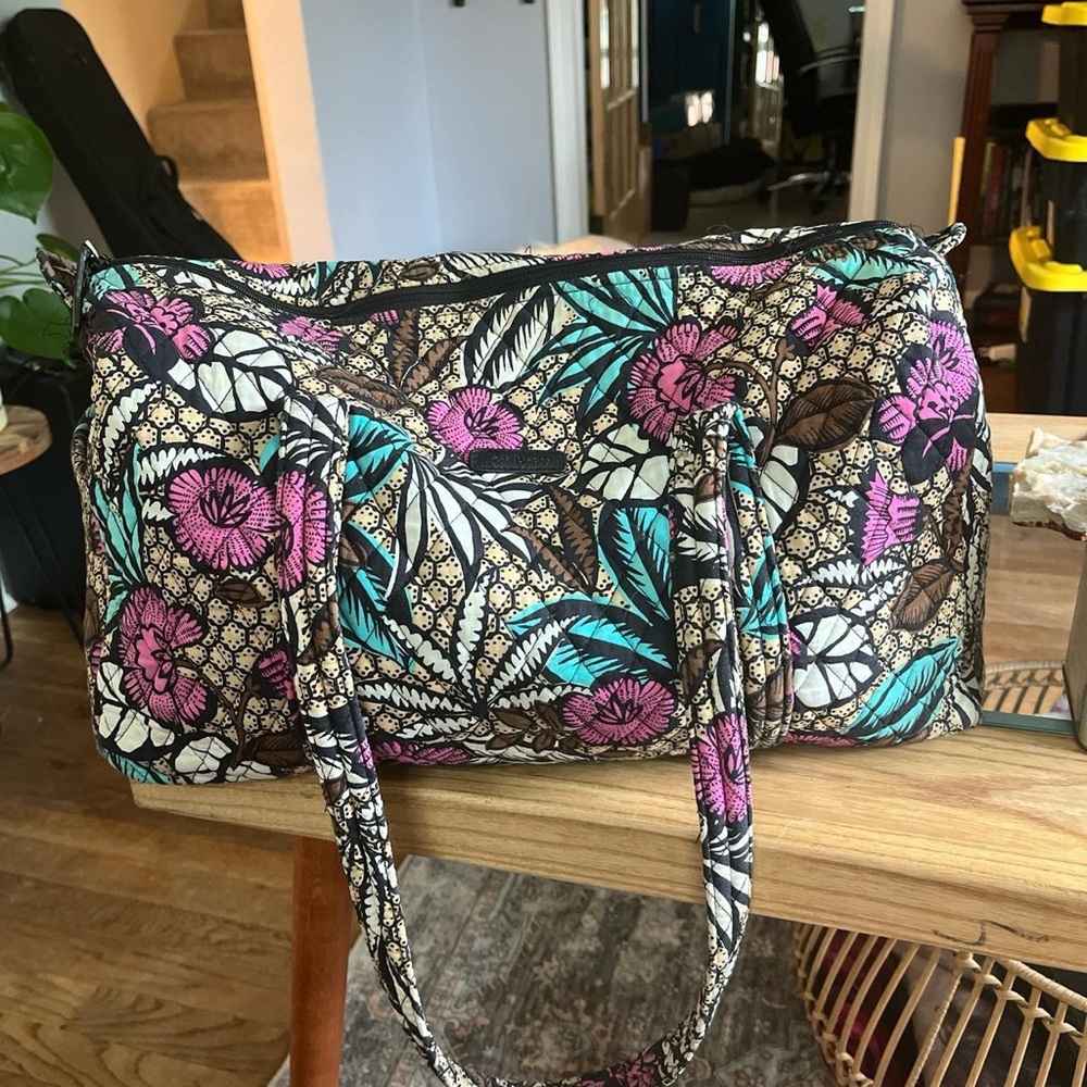 Vera Bradley Pink and Blue Quilted Tote Bag